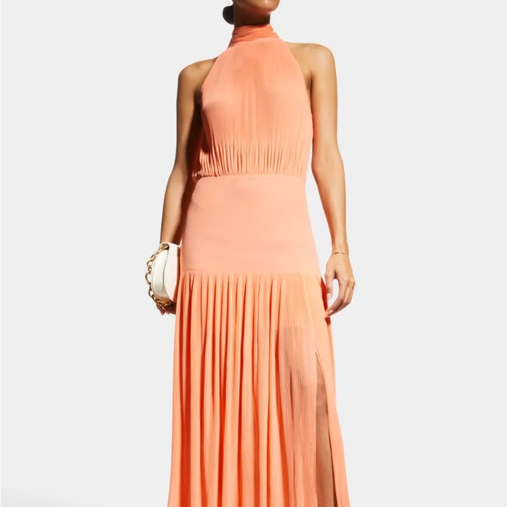 Veronica Beard Coral Halter Wedding Dress
